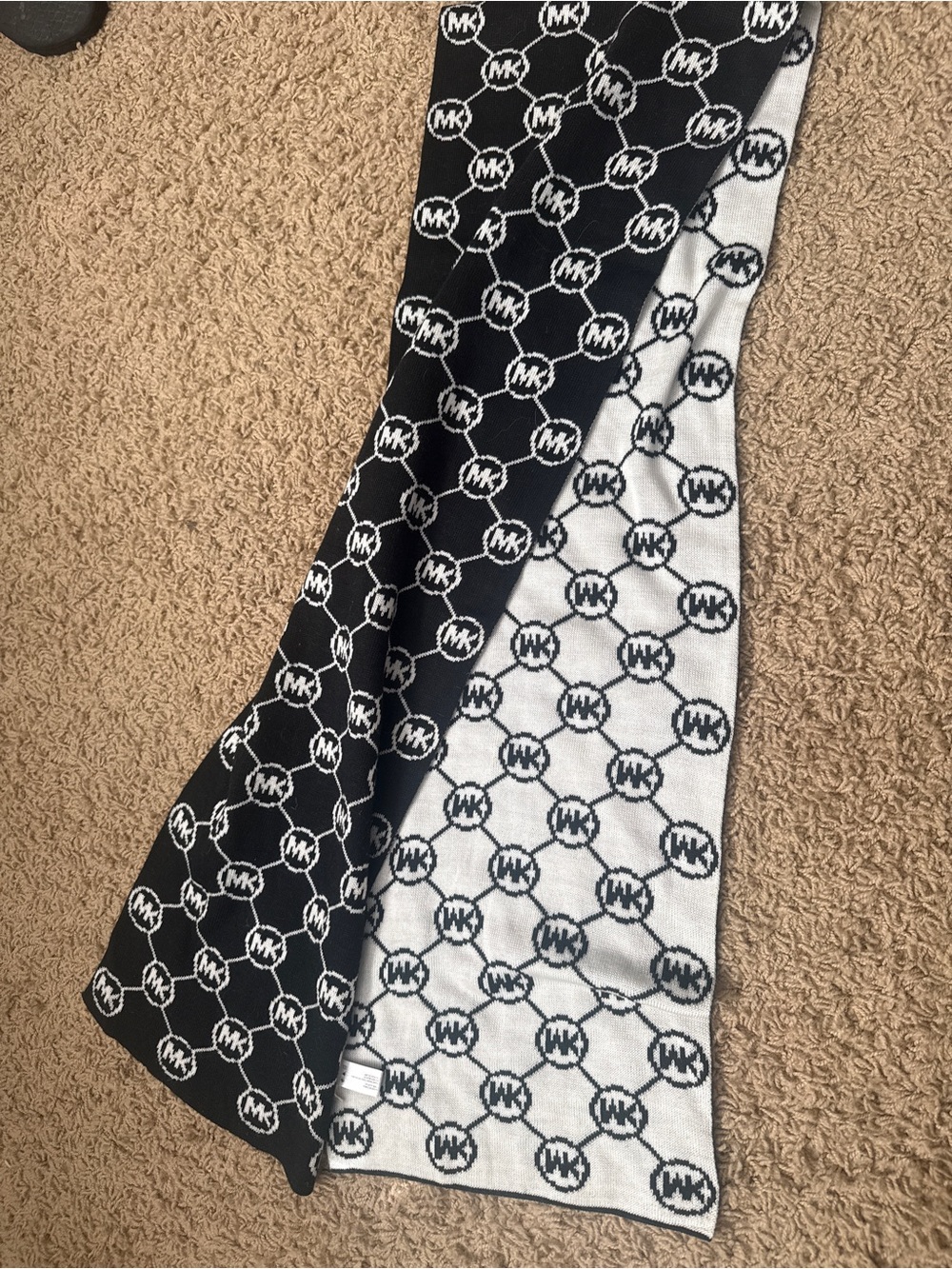 Michael Kors Reversible Black & White Logo Scarf